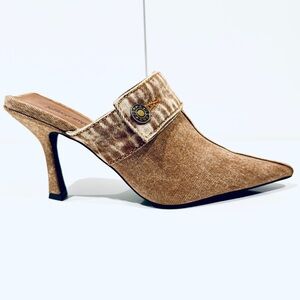 Jeffrey Campbell Dolly Denim Mules - brown size 7